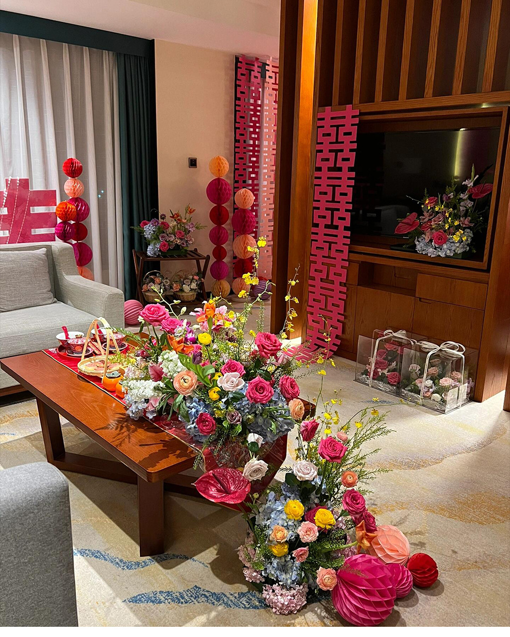 婚礼场景仿真花装饰结婚婚房客厅桌面床头花束摆设婚庆布置仿真花详情11