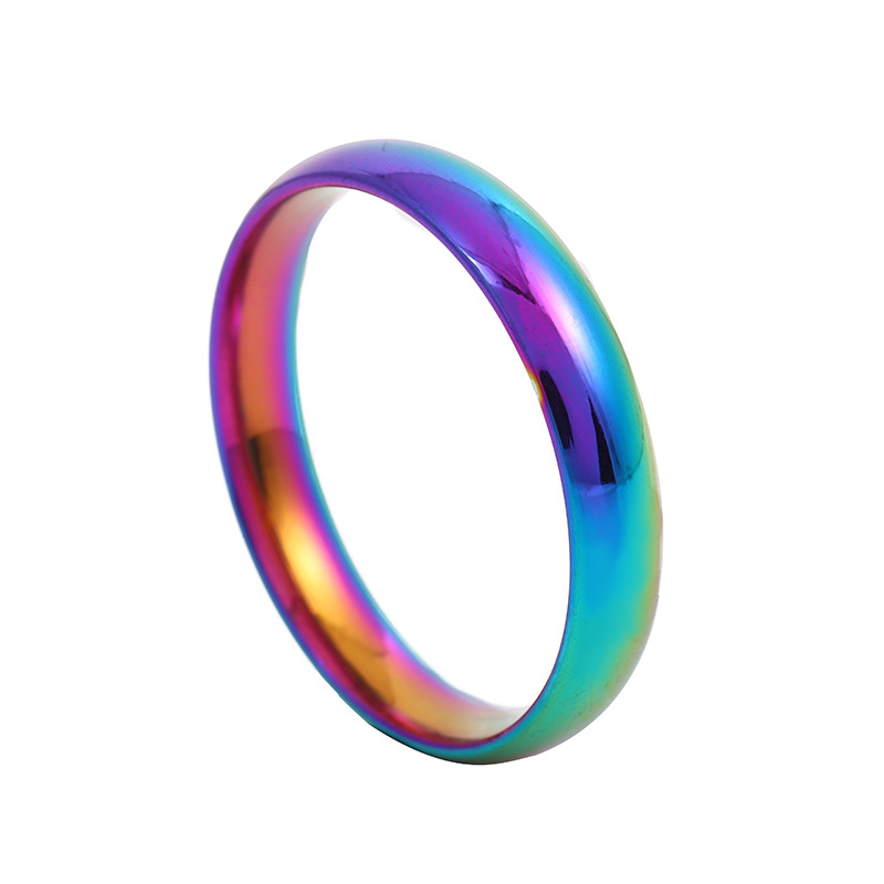 跨境不锈钢饰品2mm内外圆弧球面 简约光面指环钛钢素圈情侣戒指详情2