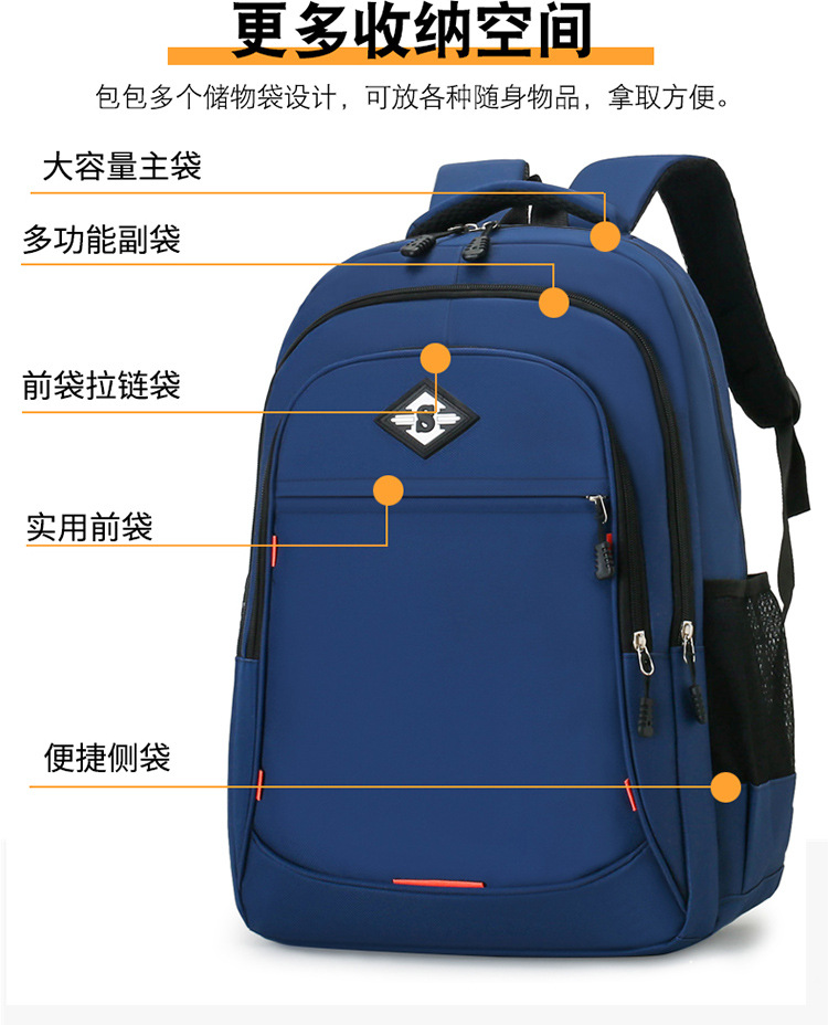 2024时尚简约新款双肩包潮休闲商务电脑包耐磨大容量旅行外出背包详情7