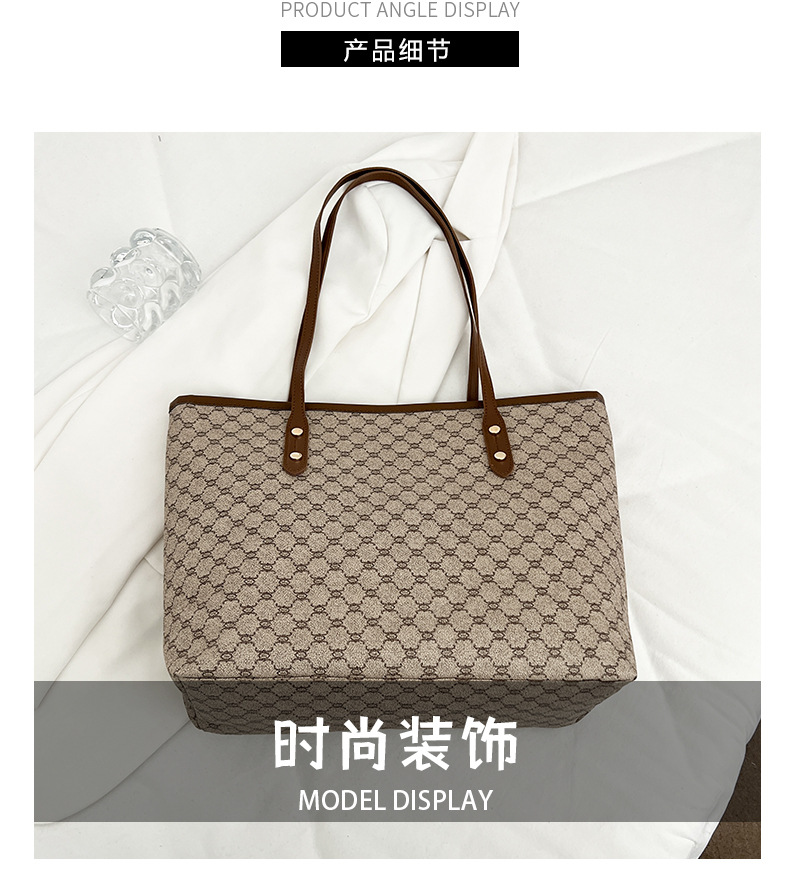 A simple and fashionable large-capacity bag for women in 2025, a trendy six-year tote bag for women, a large-capacity single-shoulder bag for commuting pic 5