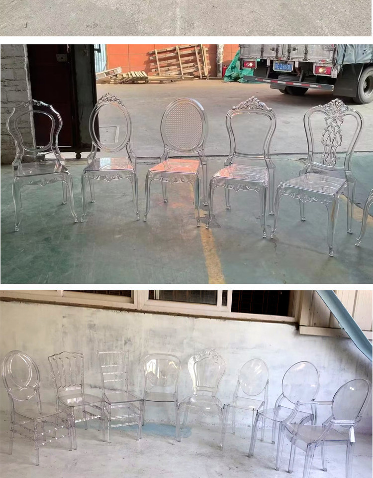 Star Factory wholesals acrylic transparent crystal chairs, resin bamboo joint chairs, plastic one-piece outdoor wedding chairs, simple furniture, dining chairs, retro chairs, outdoor plastic chairs and stools pic 2