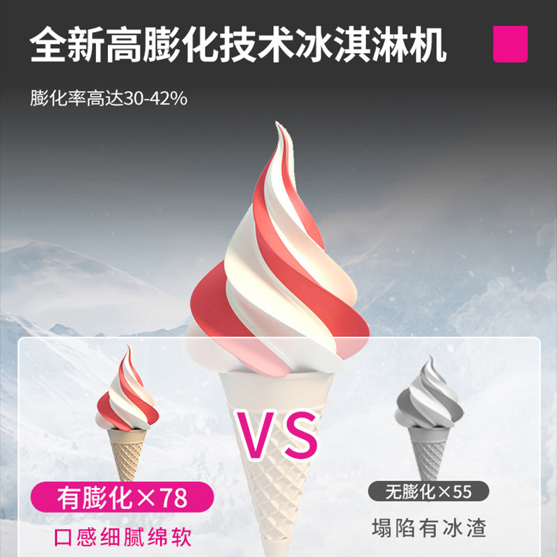 Commercial ice cream machine, fully automatic vertical desktop three-color ice cream making machine, factory direct sales, cold drink equipment pic 8