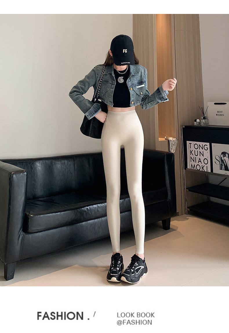 VV蜜桃白色鲨鱼裤女外穿春秋高高弹哑光打底裤高腰提臀瑜伽运动裤详情26