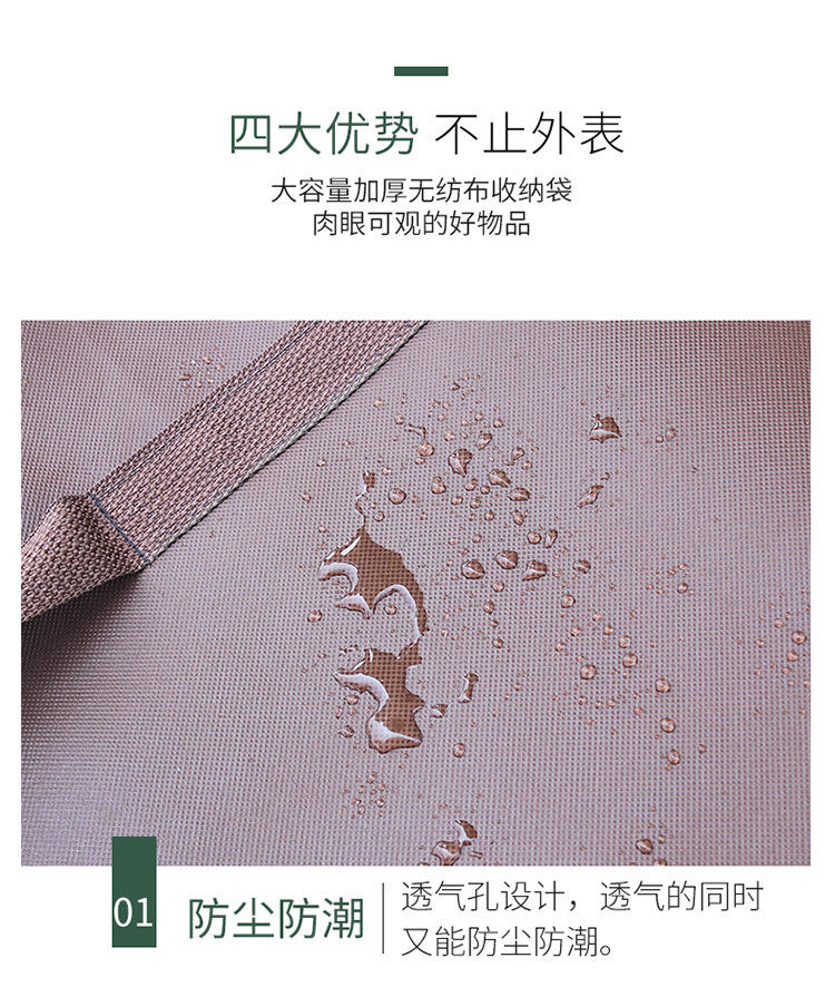 Extra-large woven bags, moving bags, super-thick non-woven fabric luggage packing bags, waterproof storage bags, snake skin bags, wrapping bags pic 3