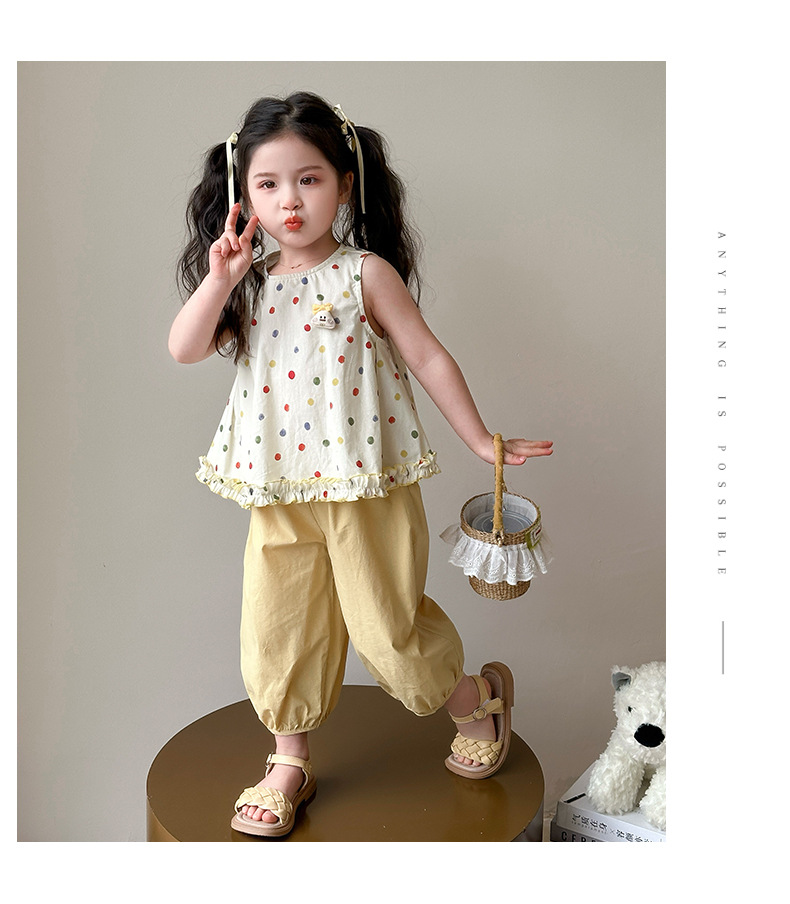 The 2025 new summer set is a thin, fashionable and stylish two-piece summer dress for girls and children pic 12
