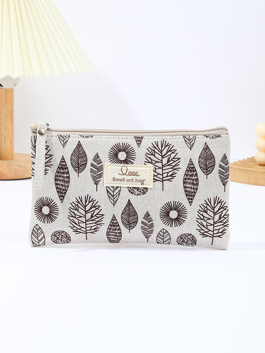 Cross-border large linen makeup bag, multi-functional, hand-held bag, mobile phone coin purse, makeup storage bag, customizable pic 9