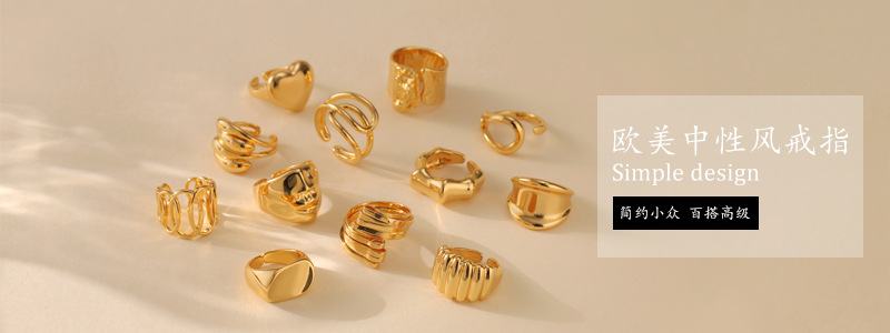 希朗-重工保色戒指开口设计宽面复古chic风欧美个性食指戒商务款详情34