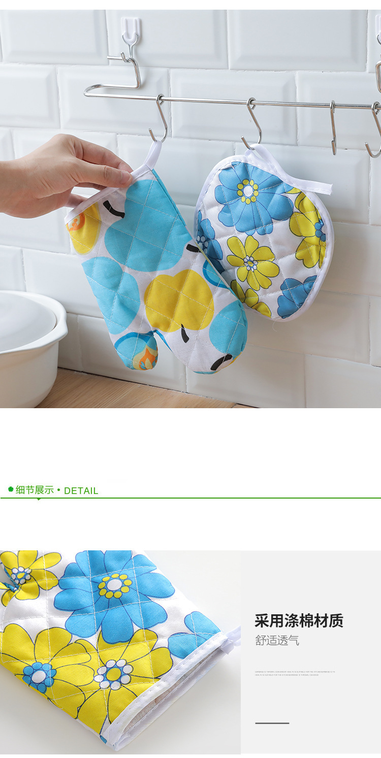 【 Chi Jia 】 Single-piece polyester printed microwave heat-resistant and heat-insulating gloves, oven baking appliances gift pic 6
