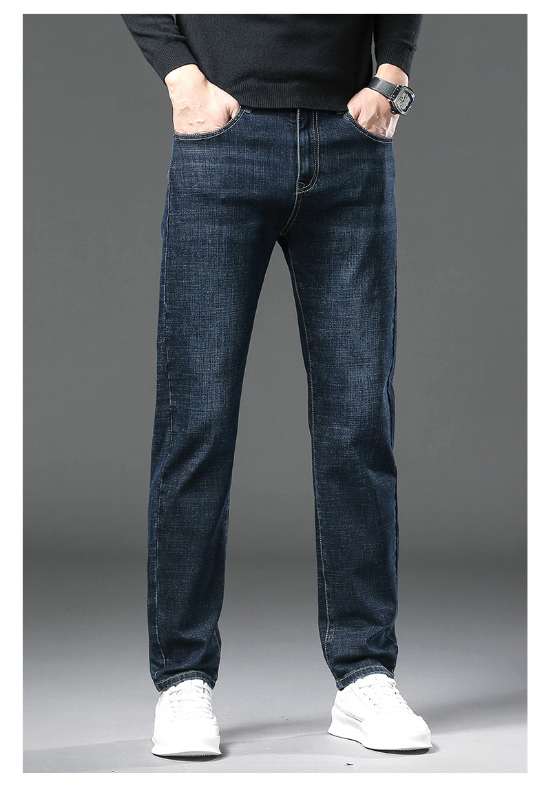 Comfortable straight-leg jeans for men, slim and form-fitting summer fashion jeans pic 11