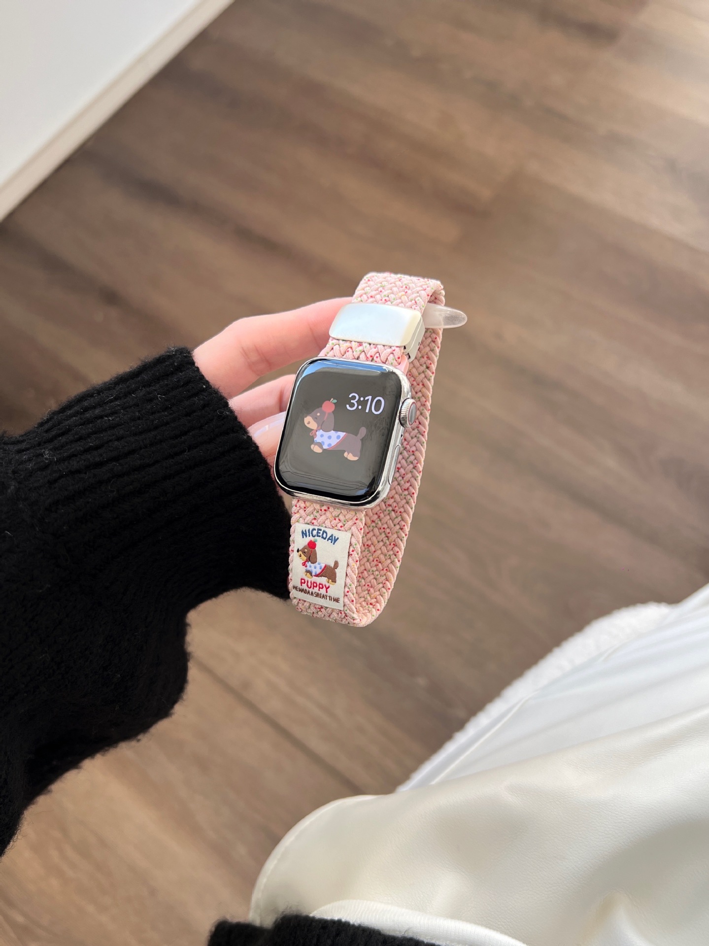 The puppy elastic woven nylon watch strap is suitable for the Apple Watch 10th generation 987654Ultra/SE pic 2