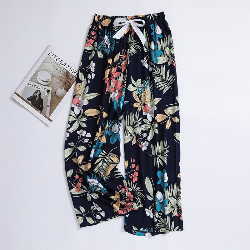 棉绸睡裤女春夏人造棉薄款网红阔腿裤居家可外穿裤子加大码休闲裤详情41