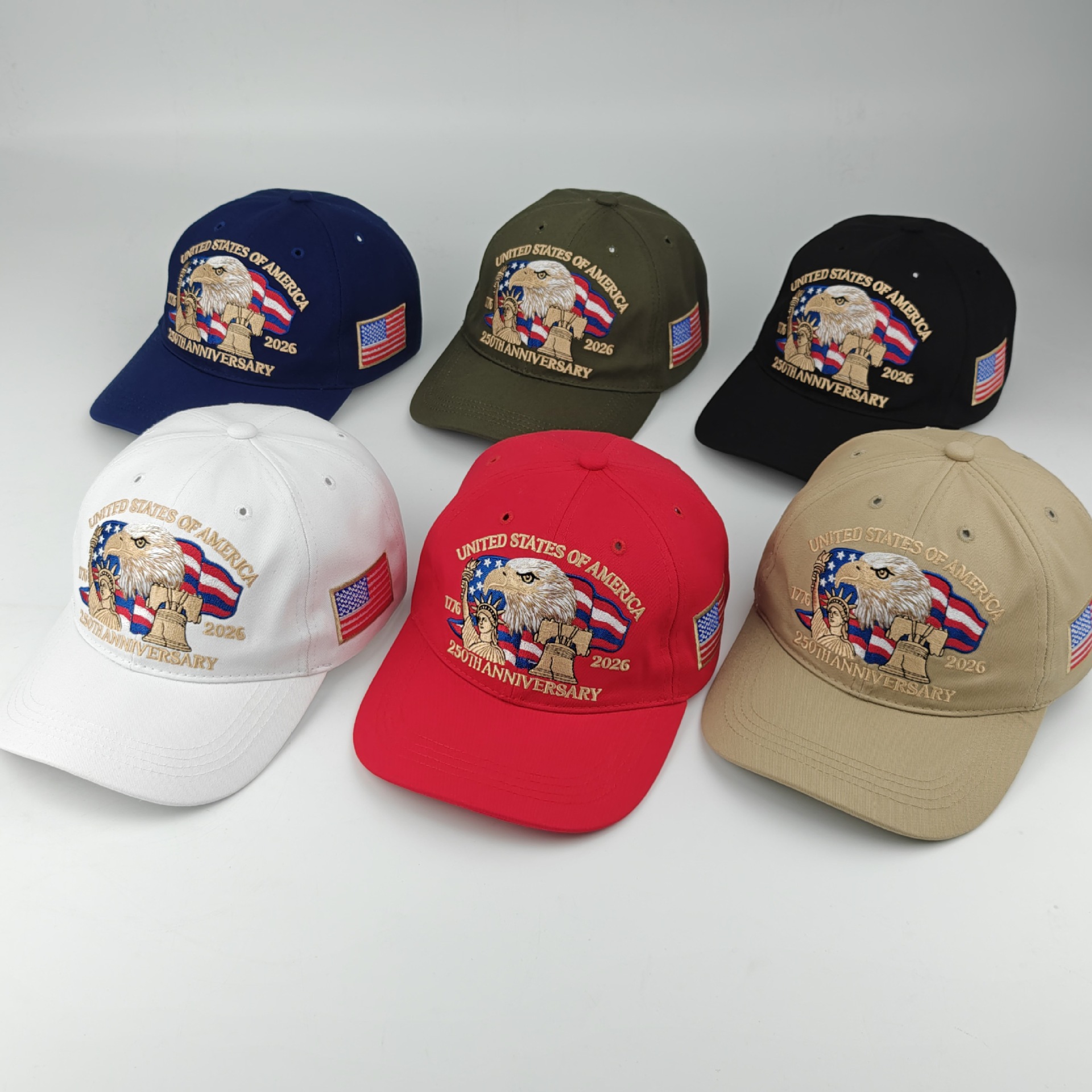 New in-stock American 250th anniversary commemorative baseball cap, three-dimensional embroidered commemorative cap, cross-border headband baseball cap pic 23