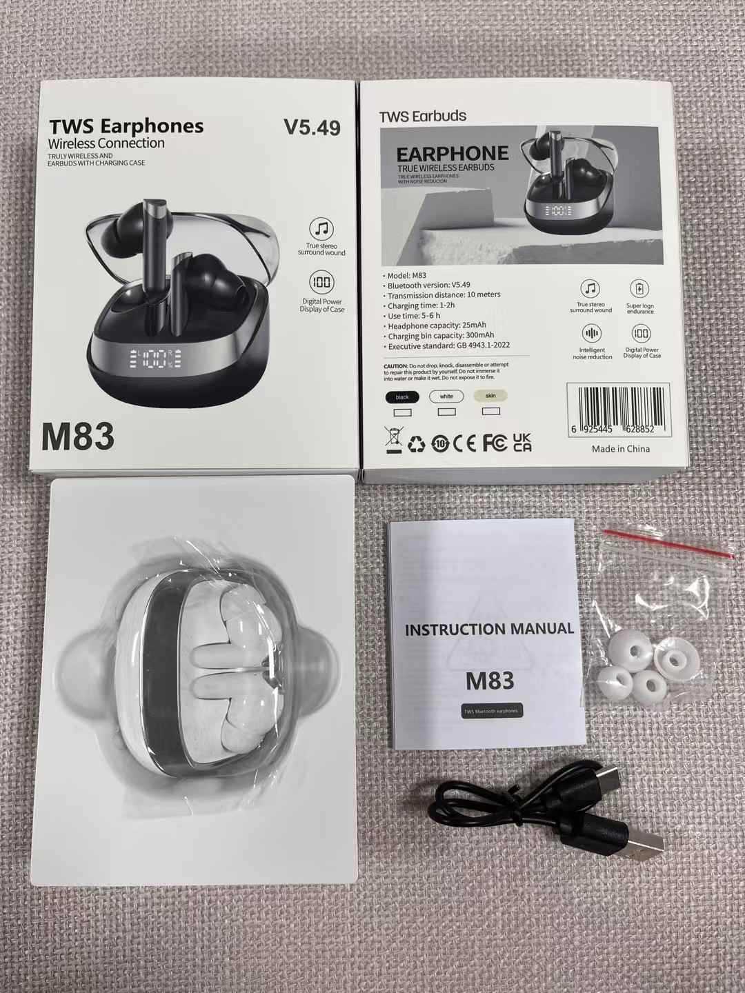 M83 cross border ANC permeable con reducción de ruido tws esports bluetooth auriculares insensibles de lapso de tiempo auriculares inalámbricos para juegos heavy bass pic 2