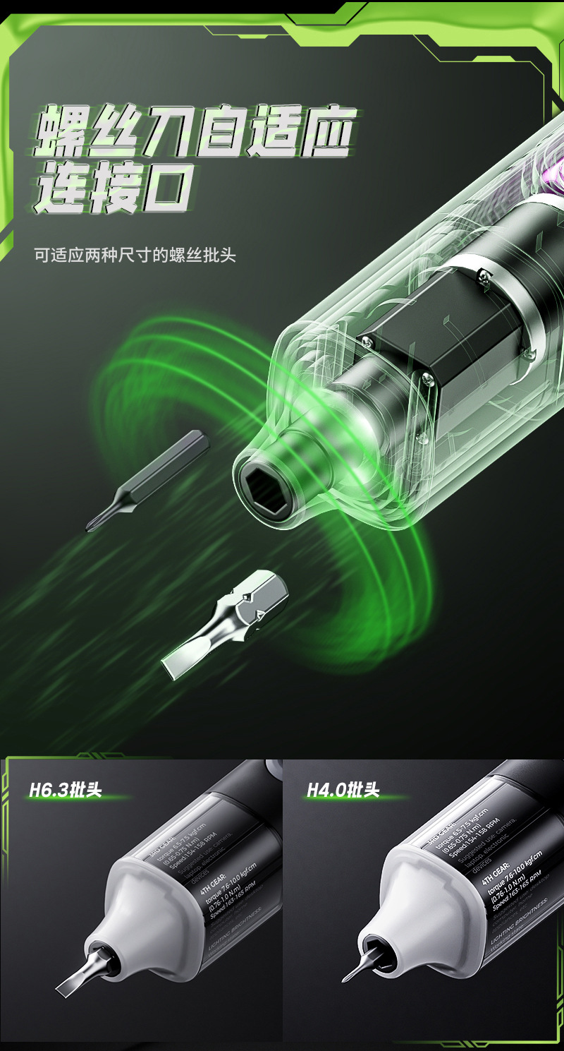 跨境新品JAKEMY手自一体带扭力多功能电动螺丝刀套装 JM-8196电批详情15