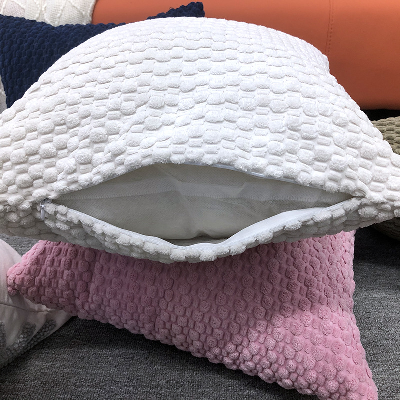 亚马逊新款双面泡泡粒灯芯绒抱枕纯色宿舍靠枕床头靠垫沙发抱枕套详情6