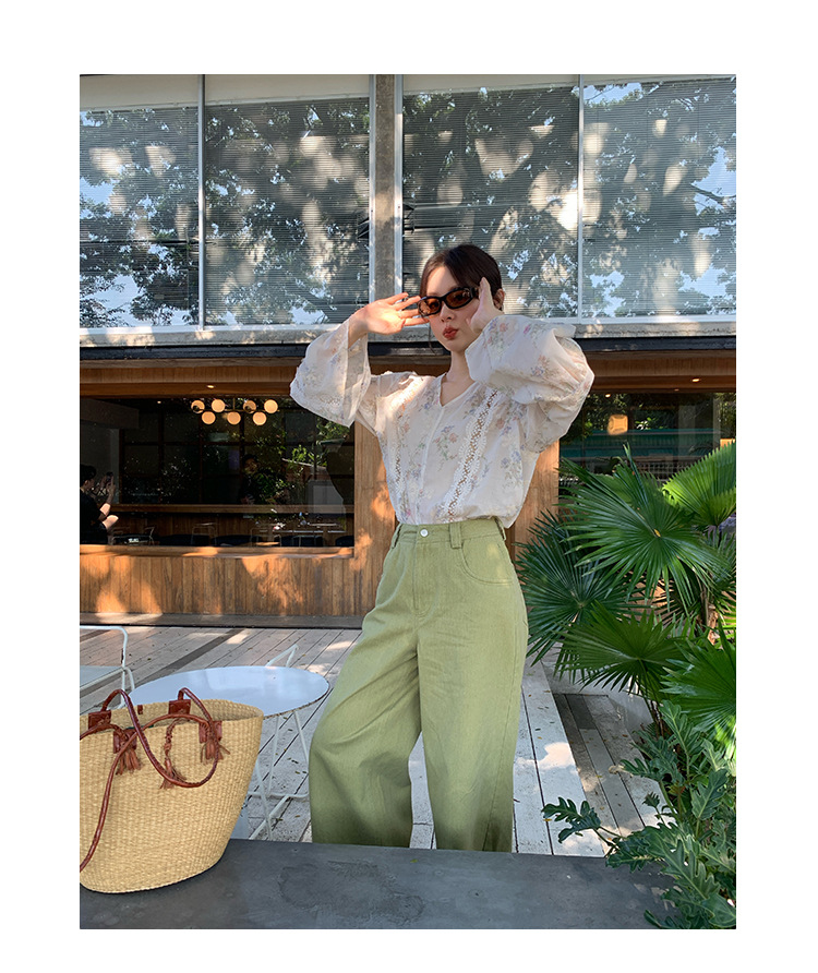 New Chinese-style Zen-inspired, stylish, unique and exquisite openwork chiffon shirt C3552 pic 7