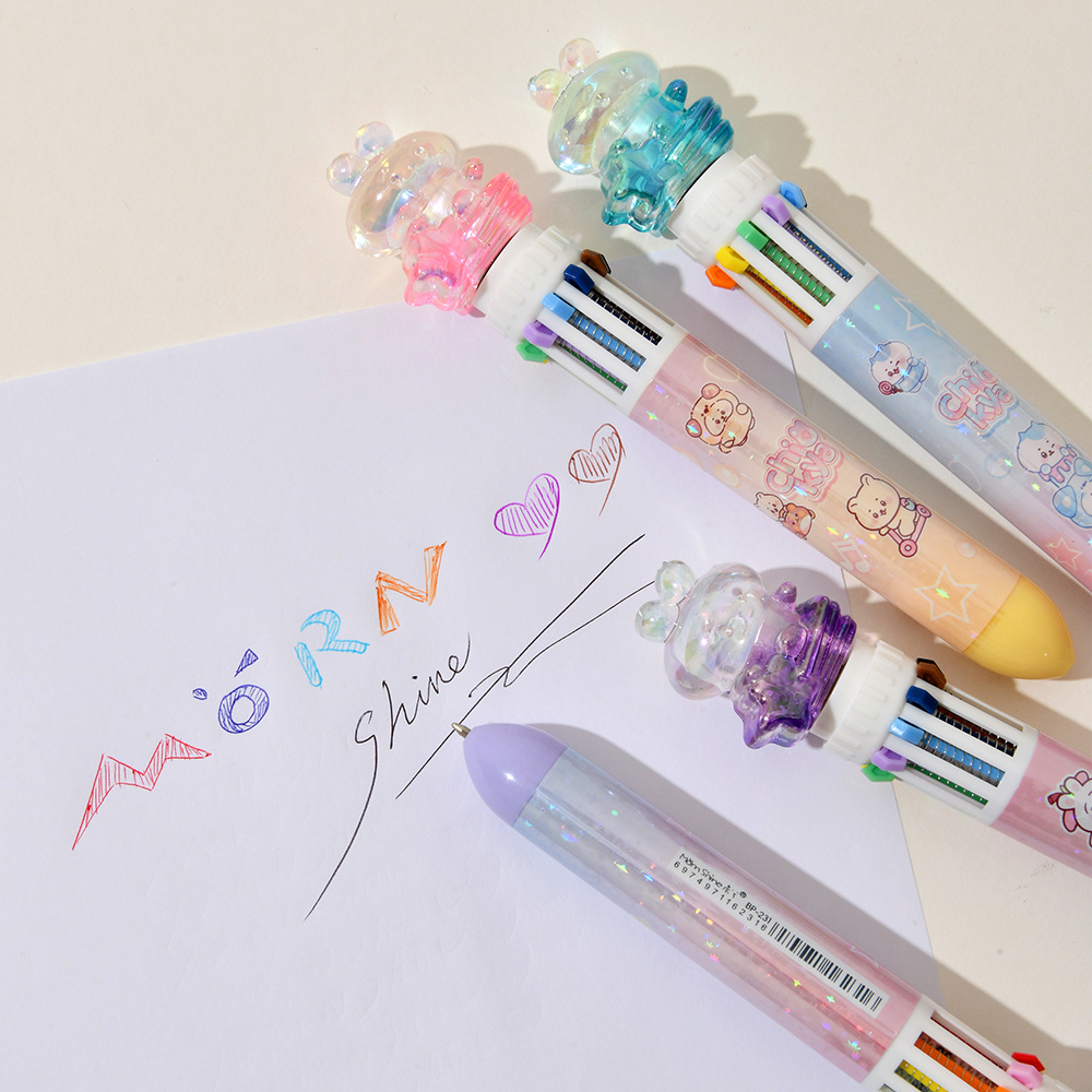 Chenxi Kawa Light Rotating Pen Fun Ten-color Press Ballpoint Pen can rotate multi-color planner pen 0.5mm pic 21