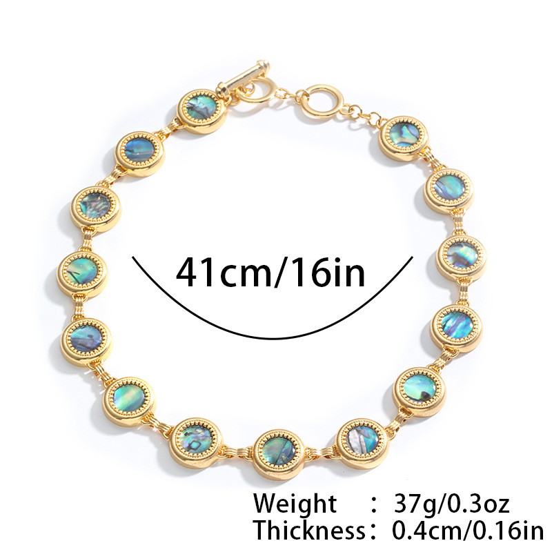 Nasha Cross-border Exclusive Jewelry Set: French Retro High-end Sensory Color Shell Roman Round Plate Pearl Jewelry Set pic 2