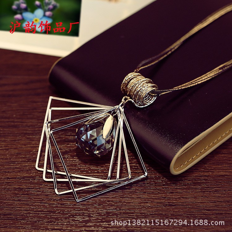 跨境欧美风项链毛衣链女高级感长款蝴蝶吊坠配件轻奢百搭流苏装饰详情7