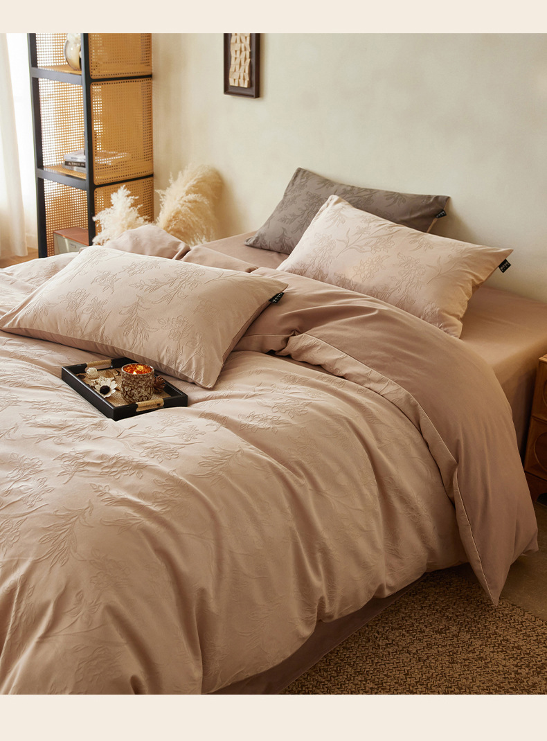 2025 New Class A pure cotton, all-cotton brushed autumn and winter four-piece set with a light luxury and high-end feel for the master bedroom bed sheet and duvet cover pic 5