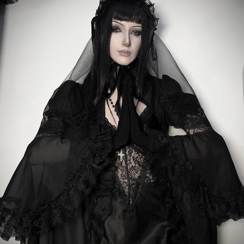 CF25156亚文化新中式雪纺罩衫 夏季新款百搭外搭暗黑风舒适百搭详情8