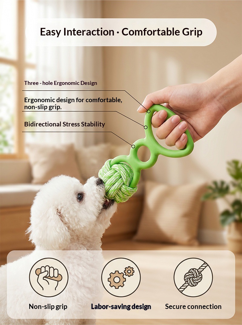 Macaron multi-color pet drawstring knot toy, wear-resistant cotton rope, dog to relieve boredom, teeth grinding, biting pet daily necessities pic 9