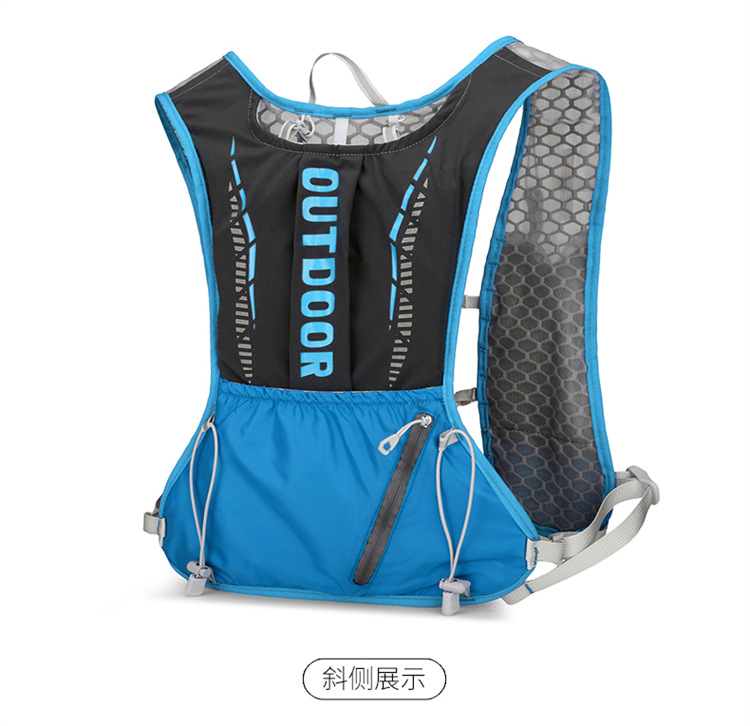 新款多功能尼龙跑步背包 安全反光运动背包水袋背包 骑行包详情34