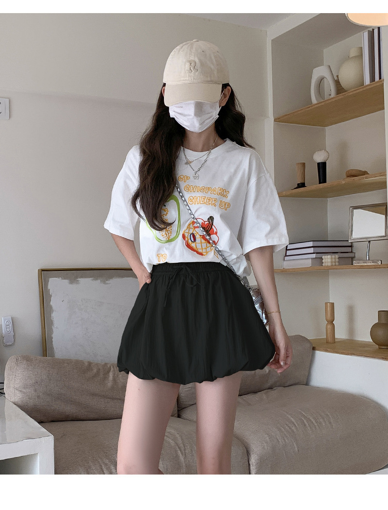 韩系甜美风冰丝花苞短裙女蓬蓬裙纯色夏季气质百搭防走光A字版型详情31