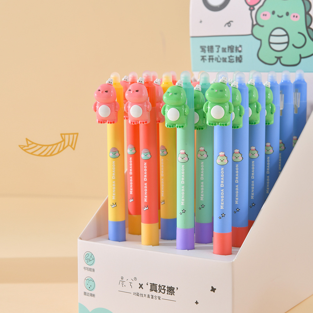 Chenxi Fun Dinosaur Gel Pen Black Pen Blue Erasable Pen ST Pen Tip 0.5mm Creative Student Exercise Pen pic 3