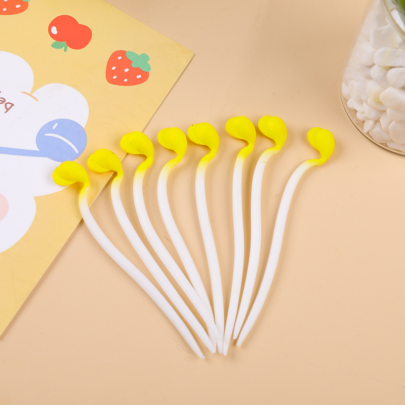 The new cross-border elastic stress-relieving toy tpr bean sprout stretching simulation yellow bean sprout diy stress-relieving pull little bean sprout pic 3