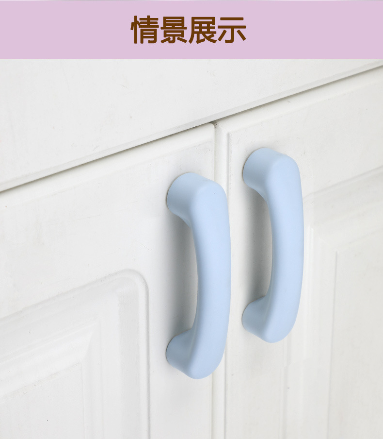 马卡龙彩色圆形拉手儿童房可爱衣柜门橱柜抽屉莫兰迪粉蓝色小拉手详情6