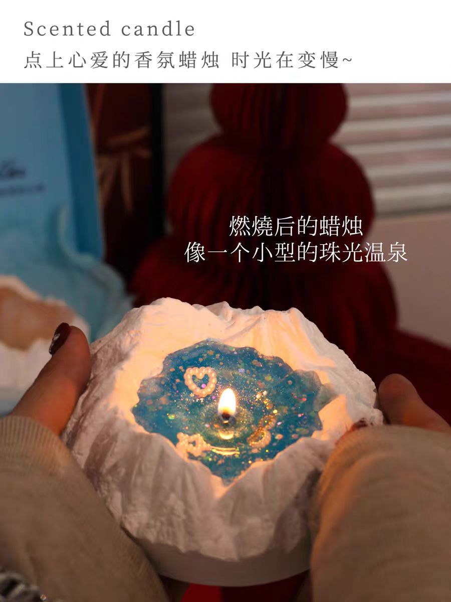 石膏冰川雪山香薰蜡烛杯伴手礼礼盒果冻蜡香薰氛围摆件厂家批发详情5