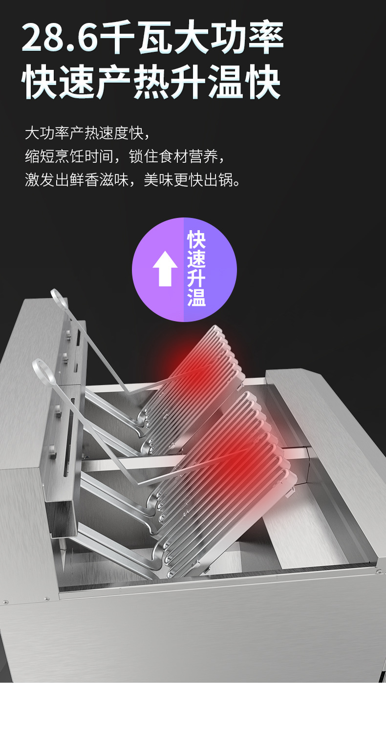 OFE-226L触摸屏油炸锅双缸可翻转扁管加热易清洗精准控温炸炉详情8