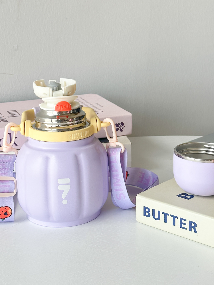 新款网红南瓜杯大肚手提便携保温杯迷你可爱大容量保温杯大肚杯详情9