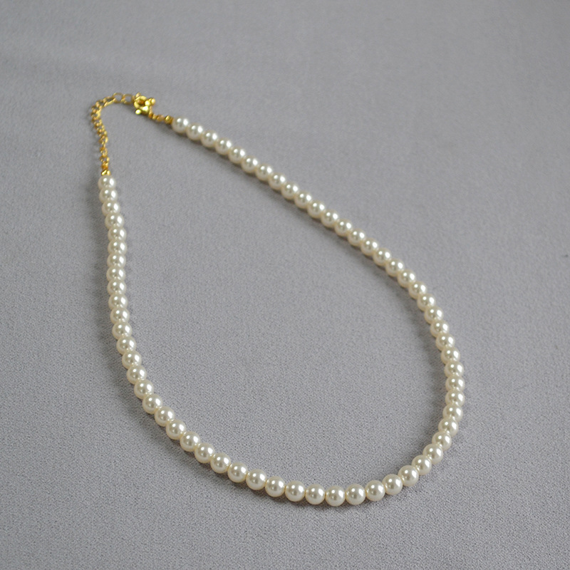 法式优雅高亮水晶人造仿珍珠650色号精致柔美简约叠带项链锁骨链详情13