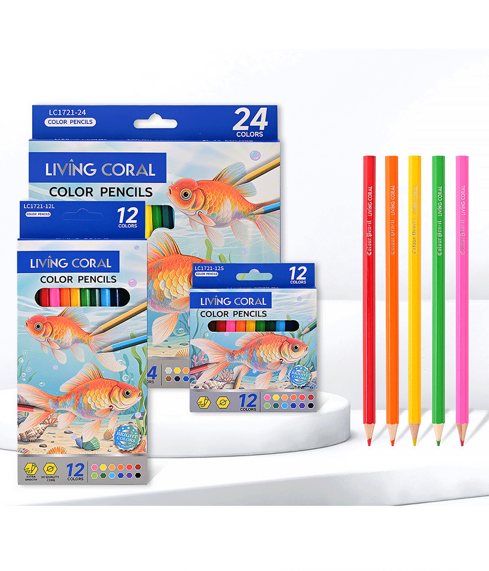 Wholesale of cross-border English packaging 12-color and 24-color colored pencils, student-specific drawing pencil sets, oil-based colored pencils, art supplies and stationery pic 3
