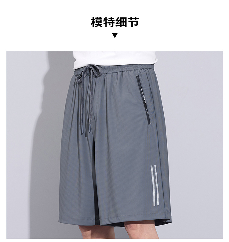 冰丝短裤男士夏季薄款2025新款速干外穿沙滩宽松休闲运动五分裤详情23