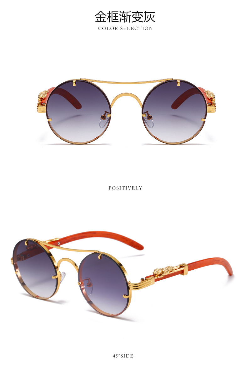 新款时尚丰巢男士圆形金属太阳镜个性休闲度假出行潮流墨镜男款详情19