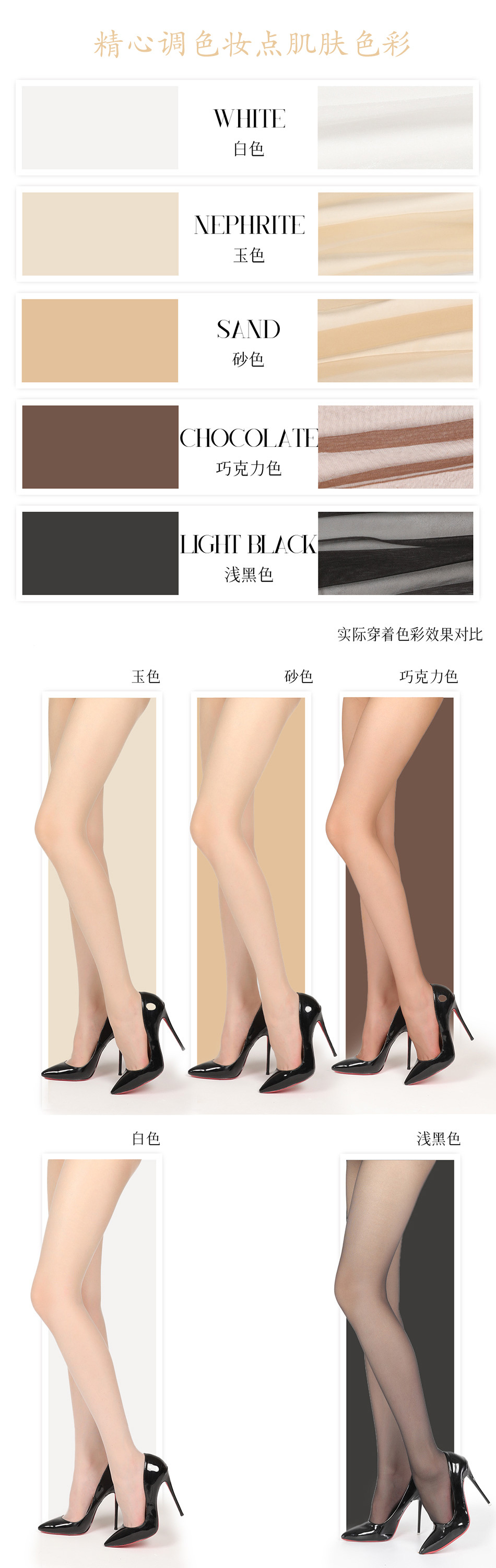 sk丝袜女夏薄款无缝裆网纱腰口丝滑透明连裤袜纯欲隐形美肤袜超薄详情10