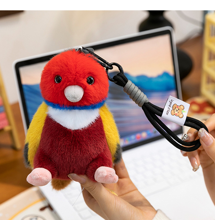 Cross-border wholesale of simulated bird and parrot plush toys, sparrow palm treasures, children's dolls, ground promotion, mallard pendants pic 19