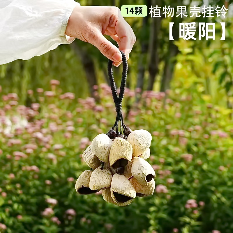 Fruit shell bell, hand-cranked bell, wind chime bag, handcrafted sound beam, bell pendant, wholesale from Indonesian black fruit shell factory pic 5