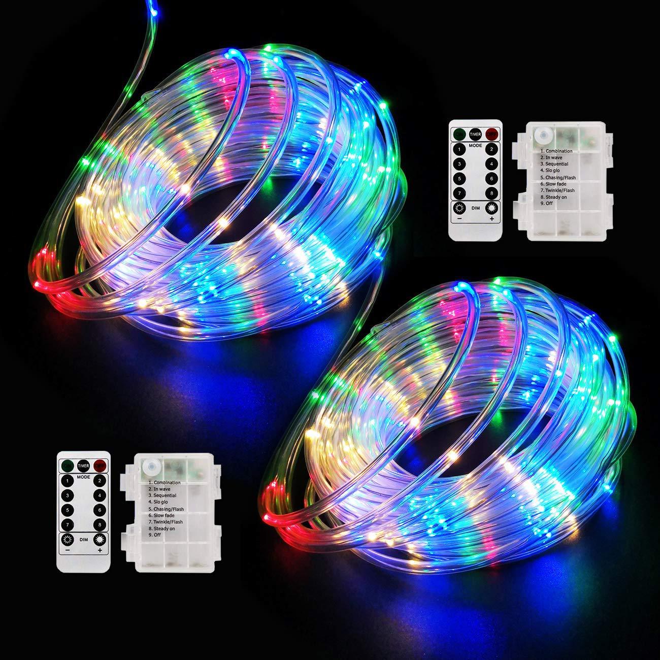 Best-selling solar tube light strings, battery boxes, round tube light strings, courtyard and garden waterproof rope light strings on Amazon e-commerce pic 5