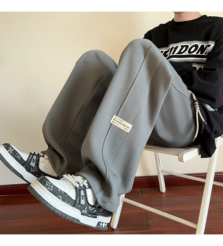 潮牌休闲裤子男宽松春秋新款抽绳运动裤青少年学生高级感卫裤长裤详情21