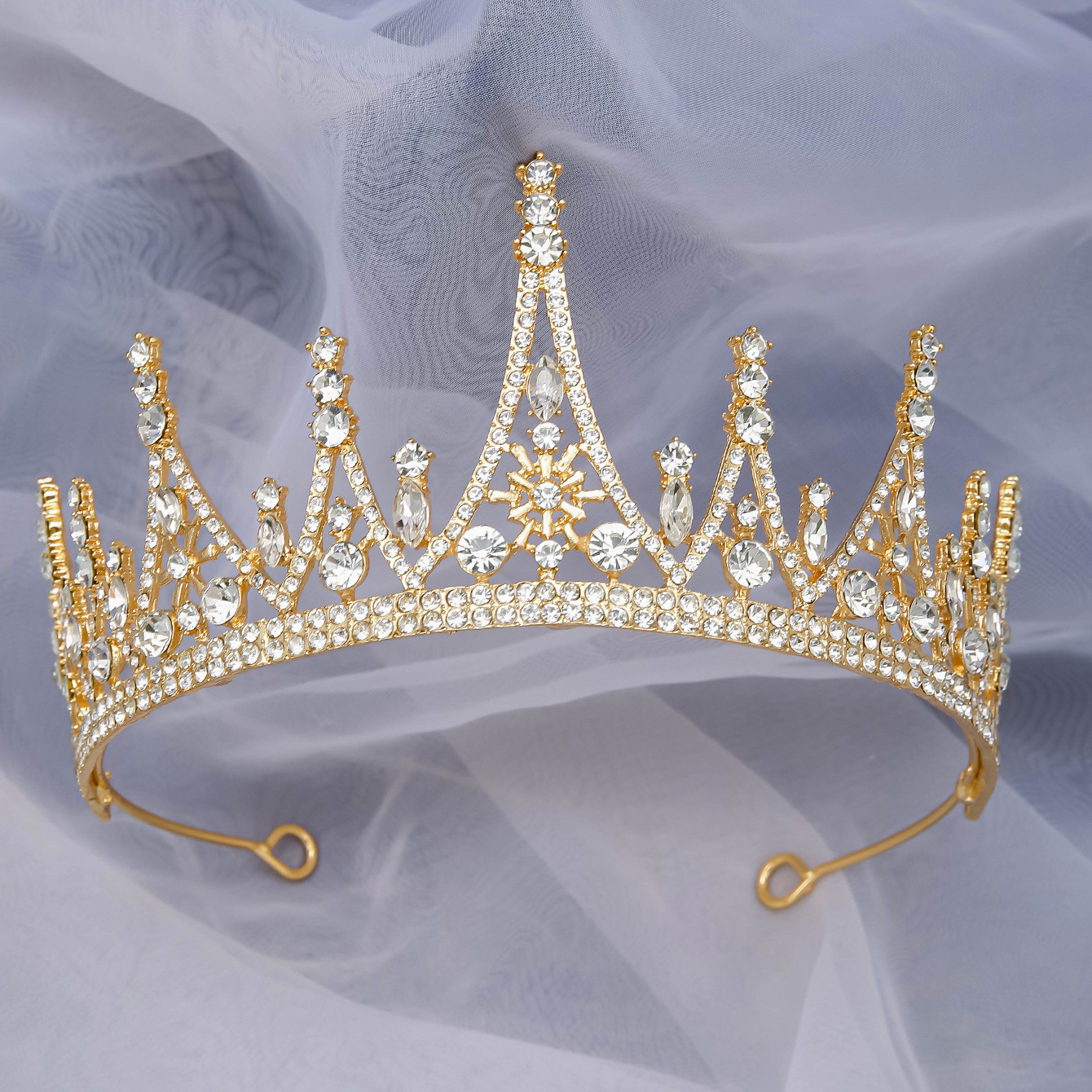 Nuevo estilo estilo coreano sen set atmósfera lujo vestido de novia accesorios mujer cristal diamante corona de pelo novia pic 10