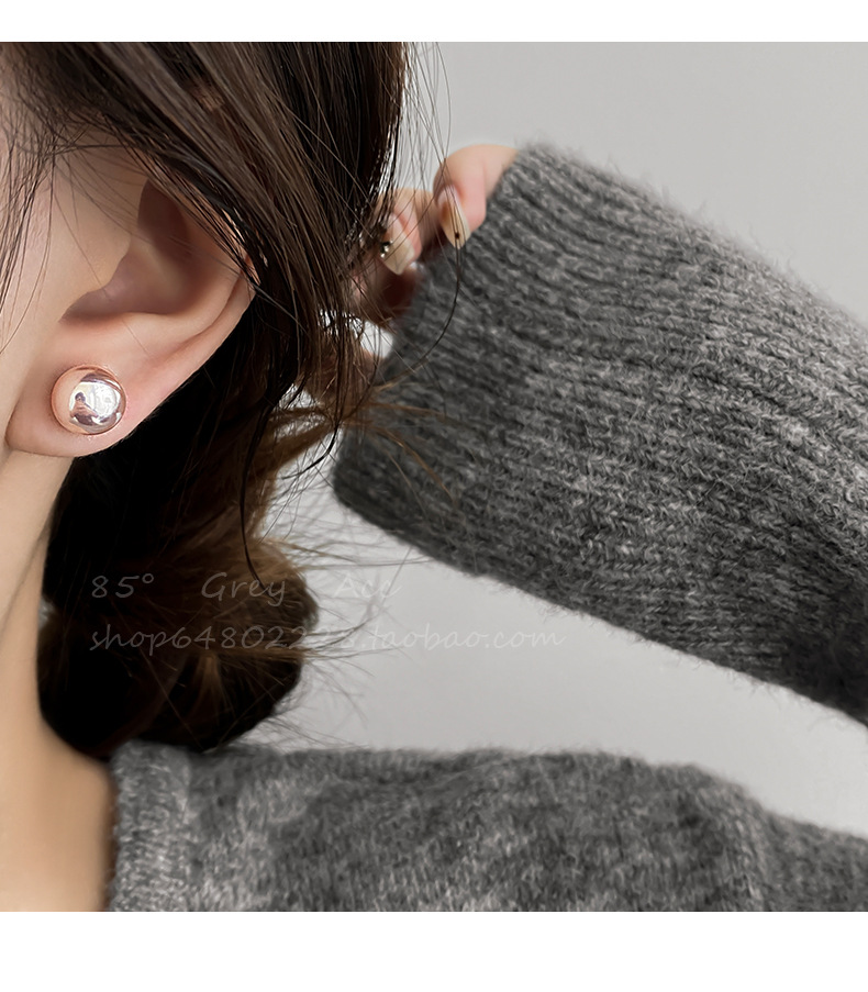 Shi Family Cherry Blossom Pink steamed bun Pearl Earrings for women, pure silver, high-end and simple earrings, mid-to-high-end wholesale accessories in Yiwu pic 12