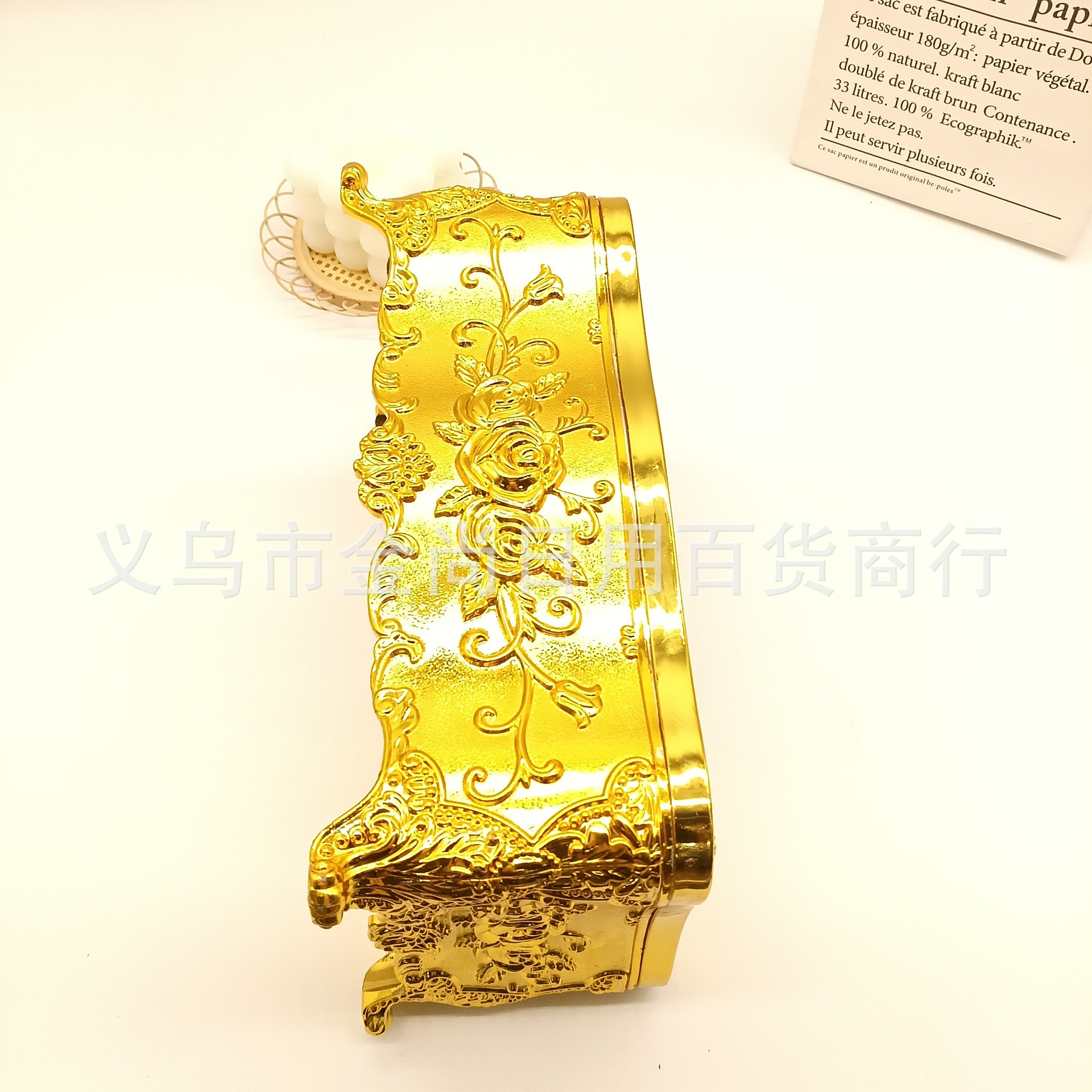 Cross-border Golden KTV hotel tissue box, plastic material for home and car use, multiple types of luxurious home tissue boxes pic 6