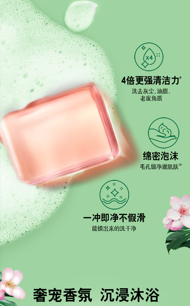 力士植萃净澈香皂蜜桃香/葡萄香/柑橘香 95G天然氨基酸洗脸详情12