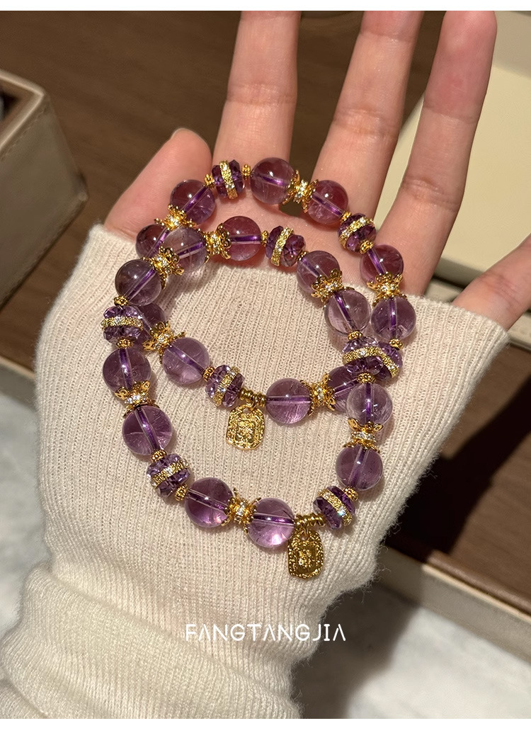 巴西紫水晶手串女手链轻奢气质网红紫气东来水晶串珠手饰生日礼物详情2