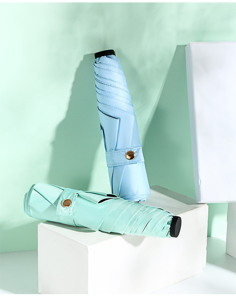 超轻伞羽毛伞小巧便携太阳伞防紫外线三折晴雨两用铅笔伞详情8