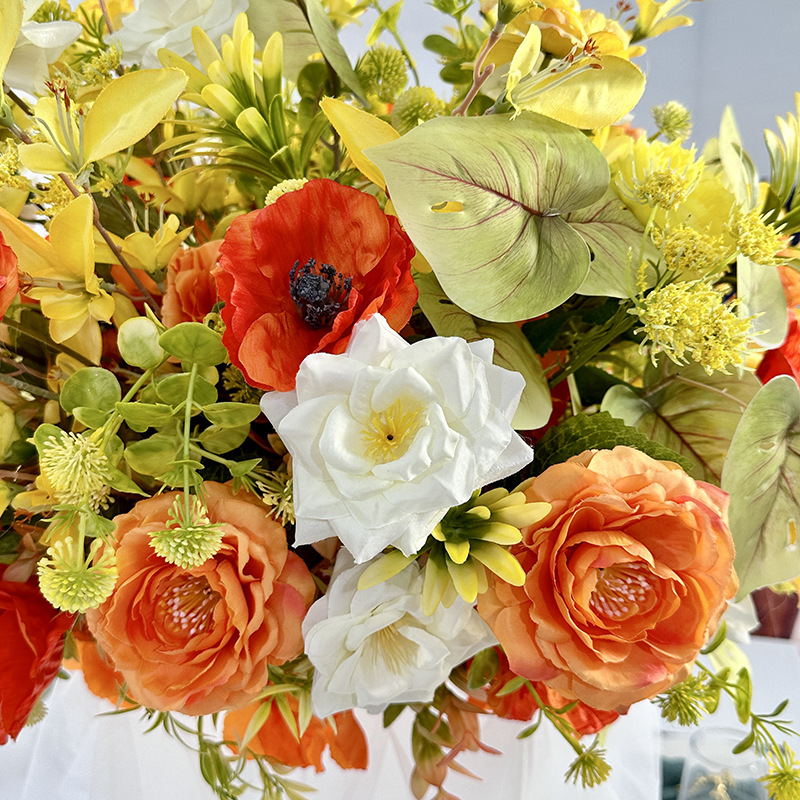 跨境仿真花球绣球虞美人洋牡丹月季假花居家客厅花艺设计落地摆件详情15